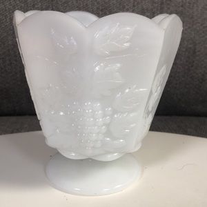 Vintage E O Brody Milk Glass Pedestal Planter Vase MJ-20 Cleveland Ohio